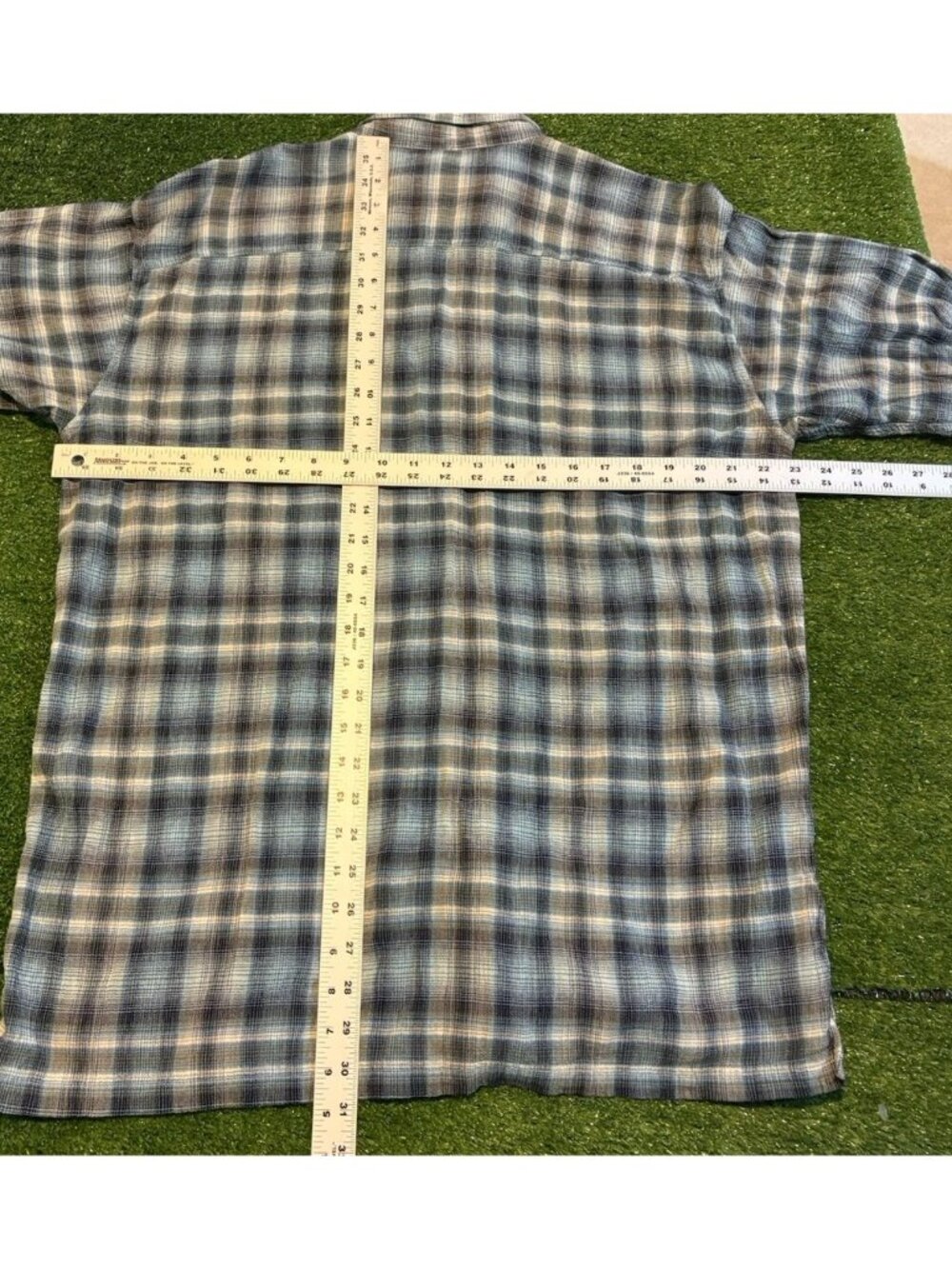 Patagonia shirt mens XL blue gray short sleeve plaid hiking outdoor pocktets - Picture 13 of 14